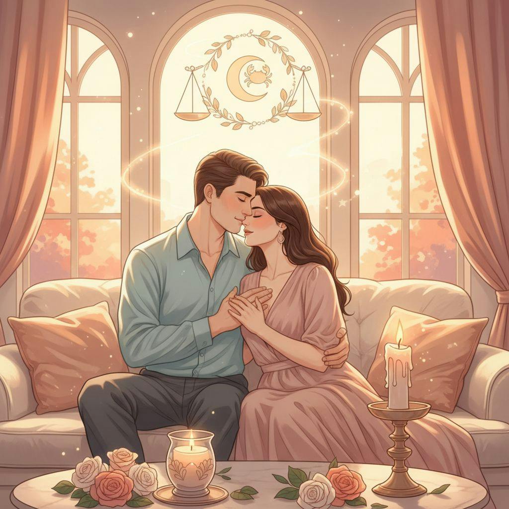 Beautiful illustration for Zodiac Cancer and Libra