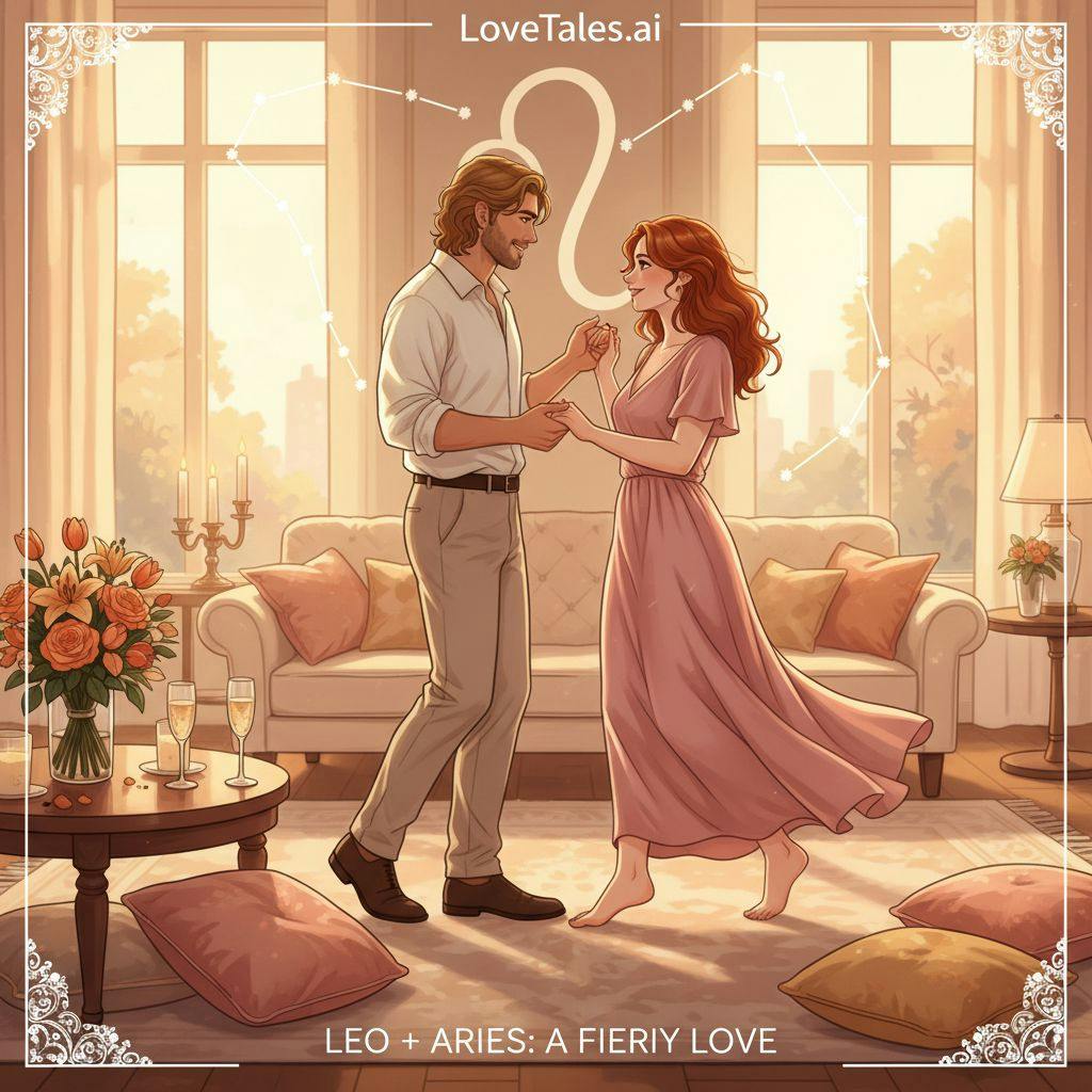 Beautiful illustration for Zodiac Leo and Aries