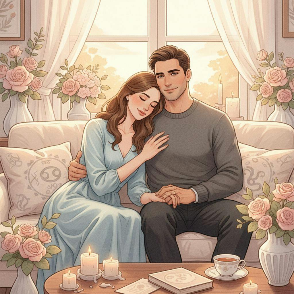 Beautiful illustration for Zodiac Cancer and Capricorn