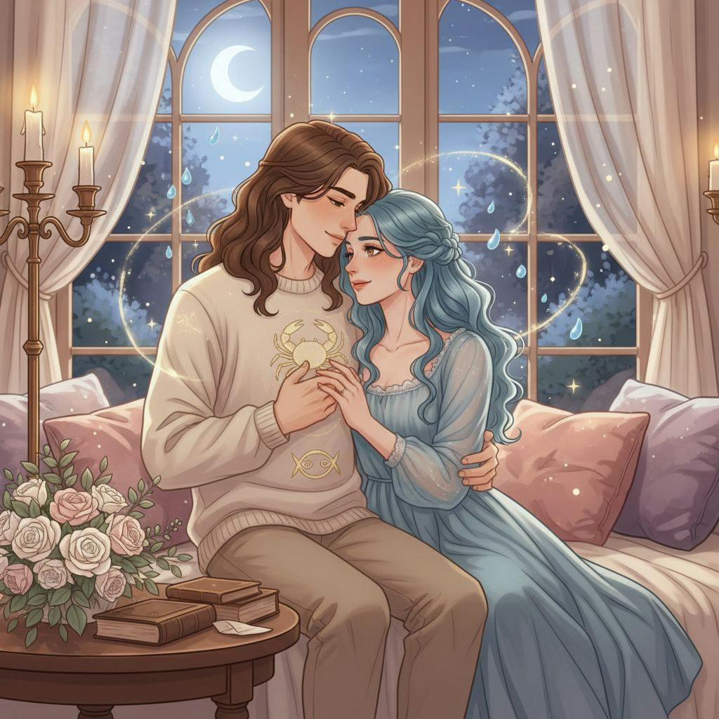 Beautiful illustration for Zodiac Cancer and Pisces