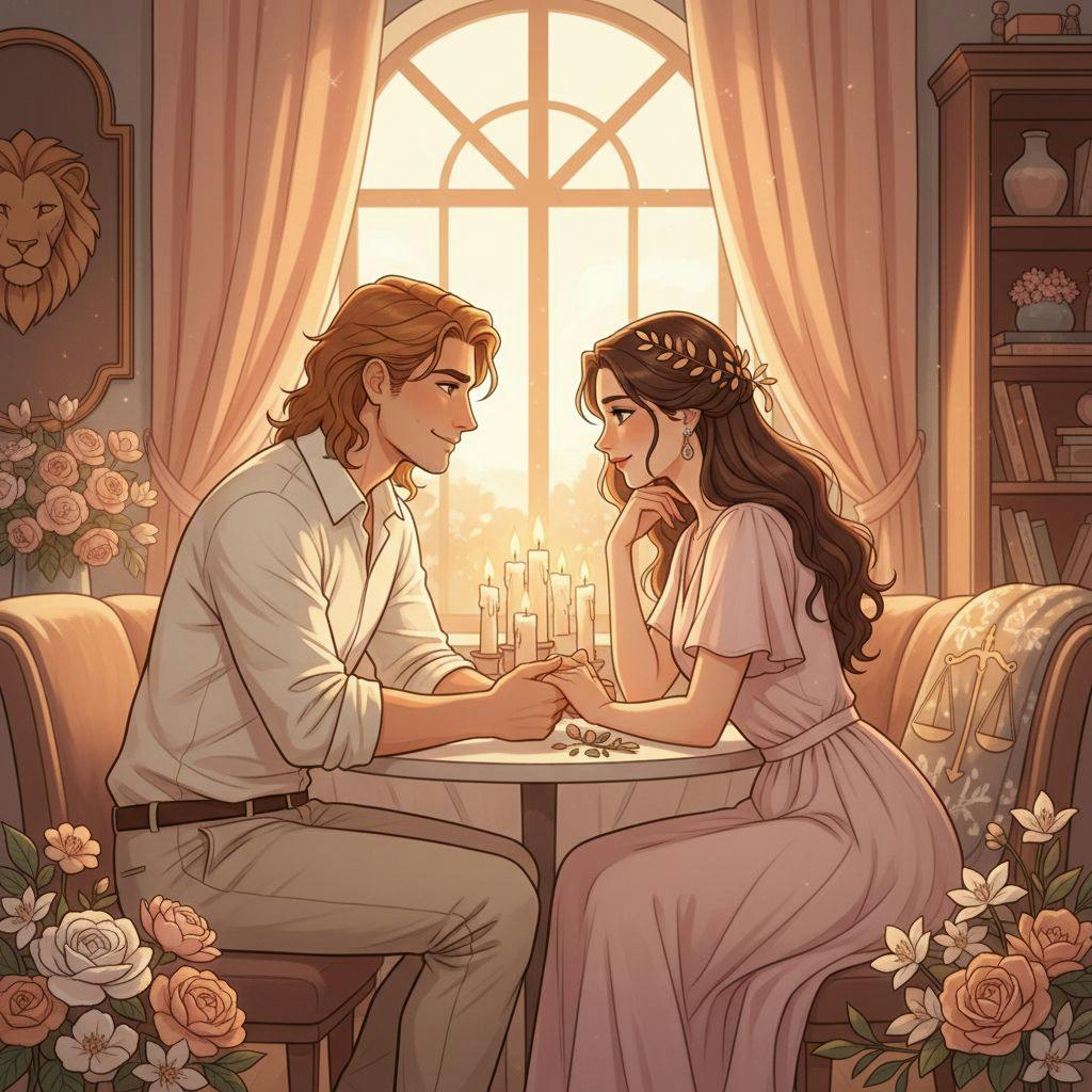 Beautiful illustration for Zodiac Leo and Libra