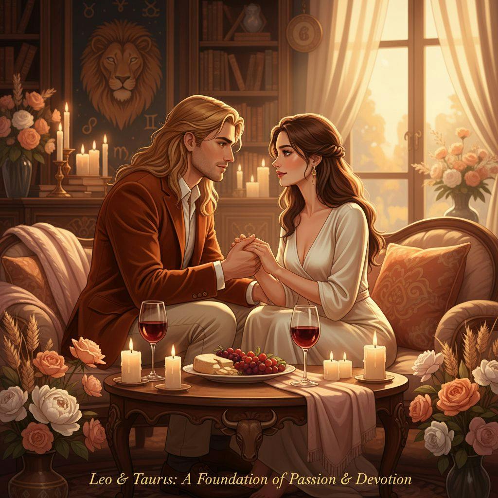 Beautiful illustration for Zodiac Leo and Taurus