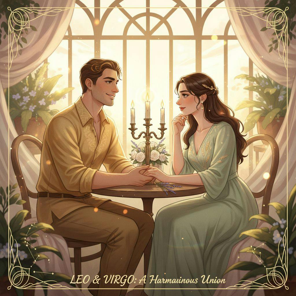 Beautiful illustration for Zodiac Leo and Virgo