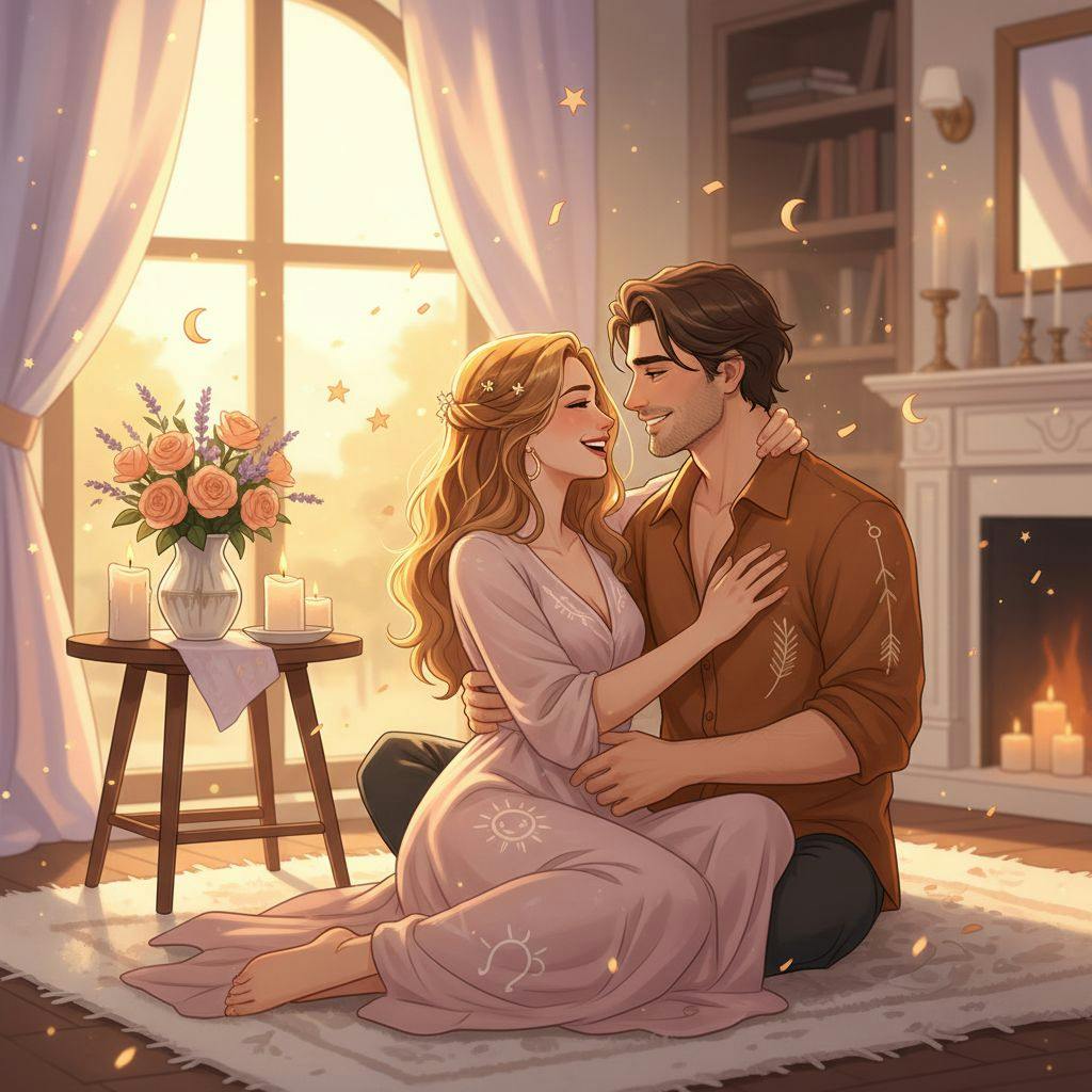 Beautiful illustration for Zodiac Leo and Sagittarius