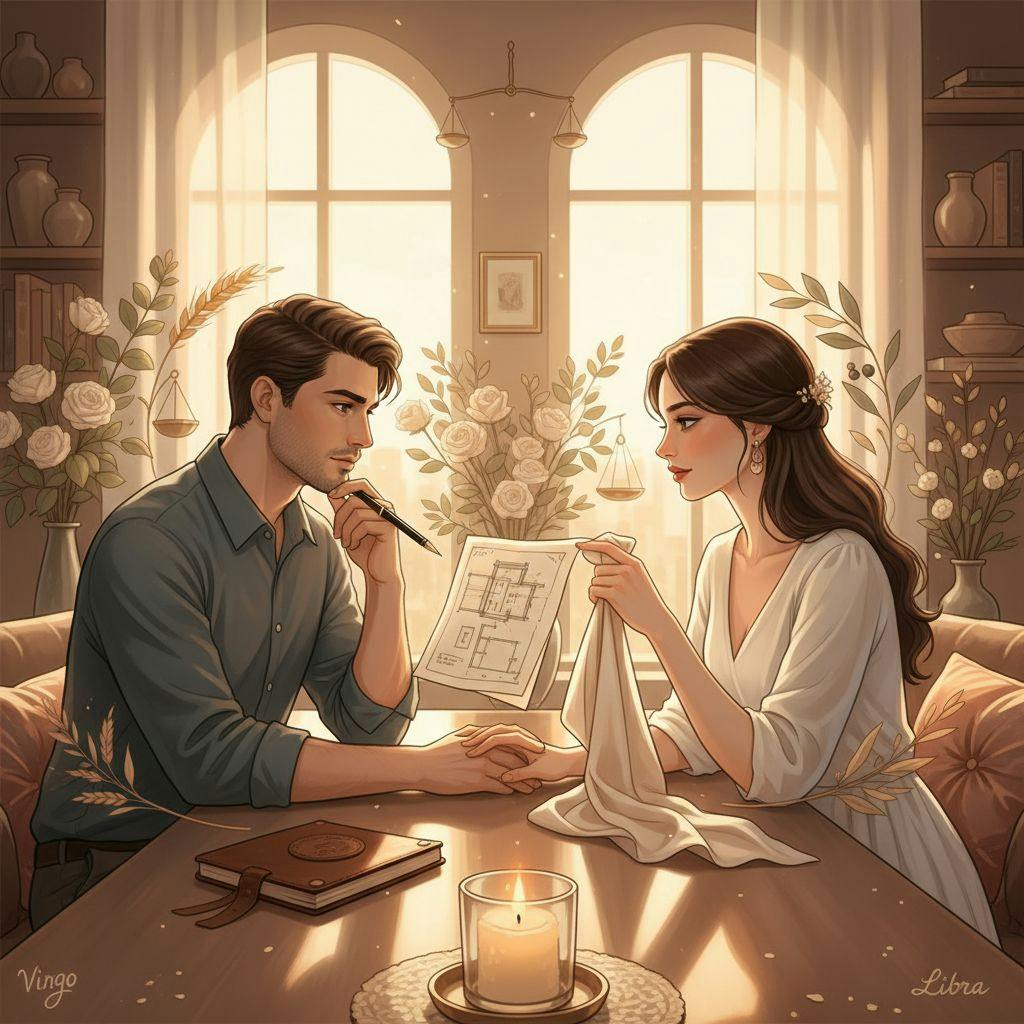 Beautiful illustration for Zodiac Virgo and Libra