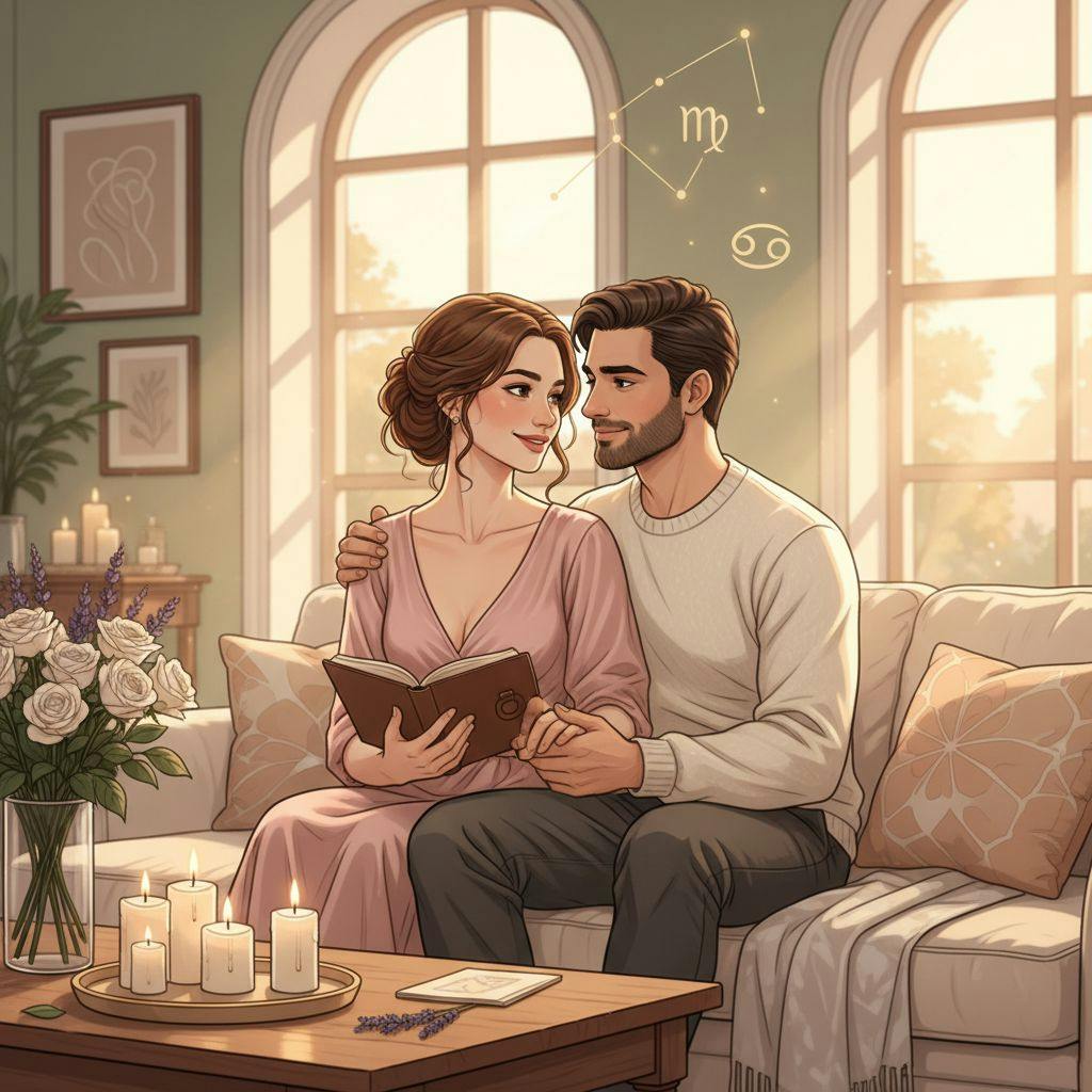 Beautiful illustration for Zodiac Virgo and Cancer