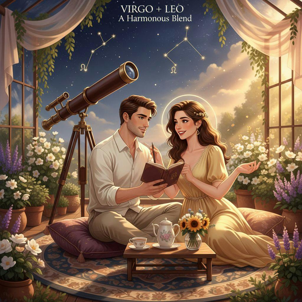 Beautiful illustration for Zodiac Virgo and Leo