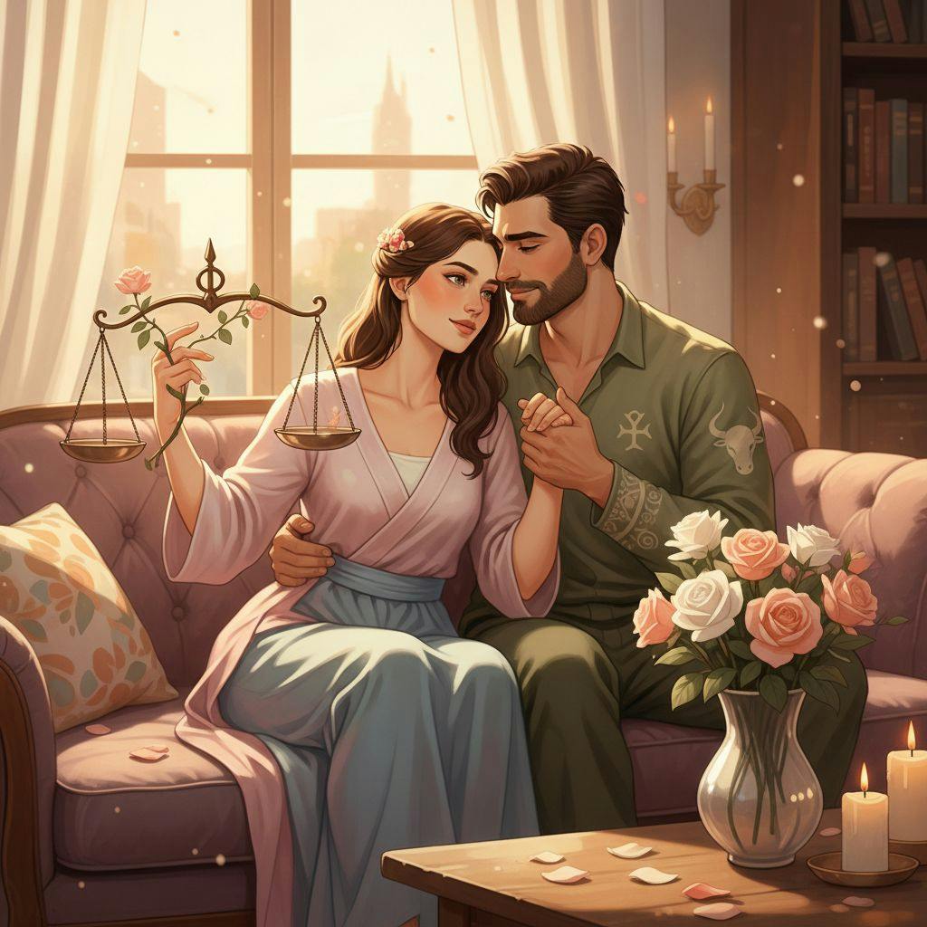 Beautiful illustration for Zodiac Libra and Taurus