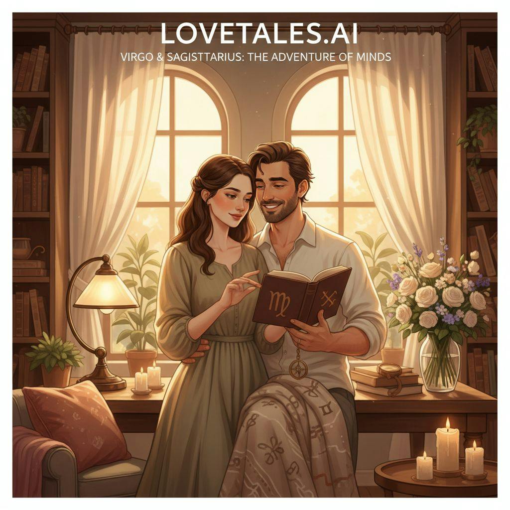 Beautiful illustration for Zodiac Virgo and Sagittarius