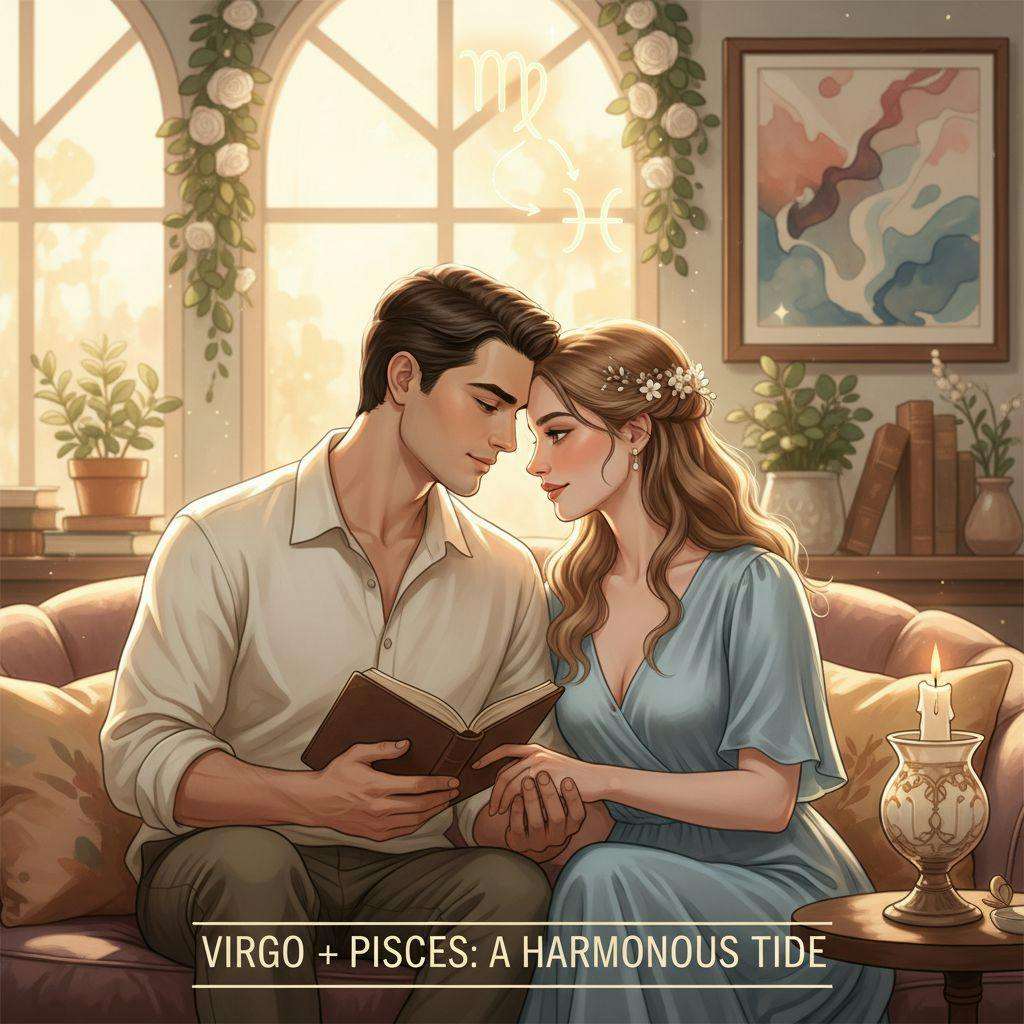Beautiful illustration for Zodiac Virgo and Pisces