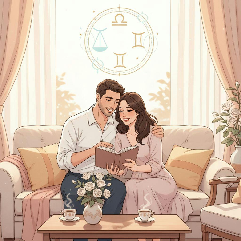 Beautiful illustration for Zodiac Libra and Gemini