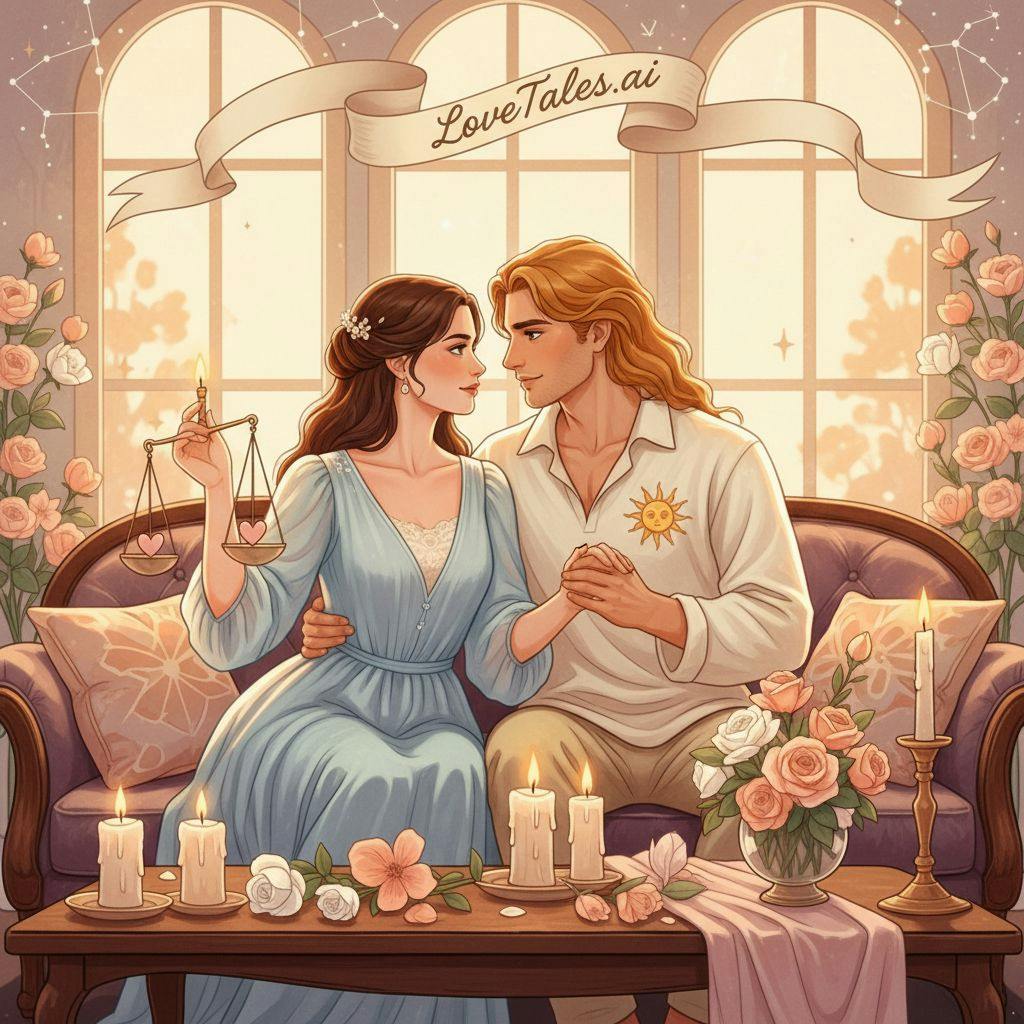 Beautiful illustration for Zodiac Libra and Leo