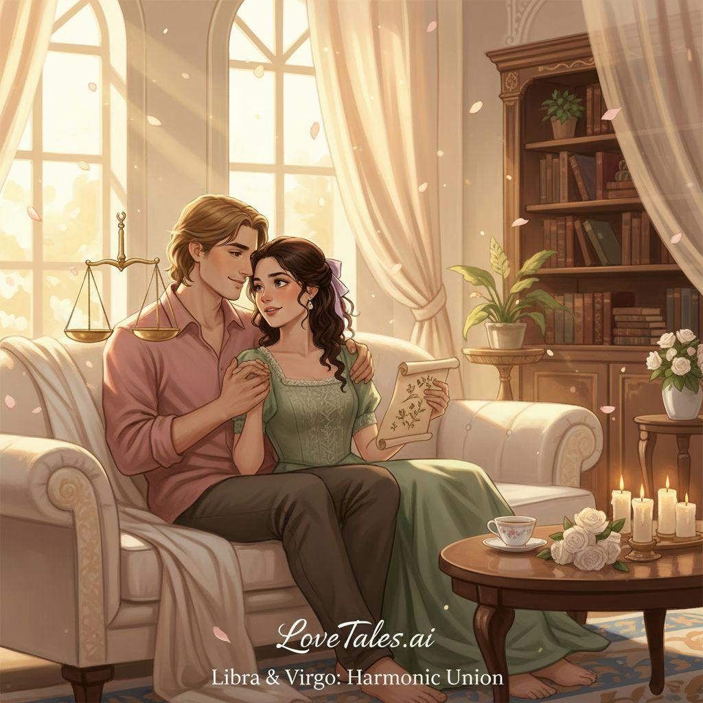 Beautiful illustration for Zodiac Libra and Virgo
