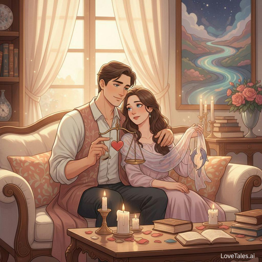 Beautiful illustration for Zodiac Libra and Pisces