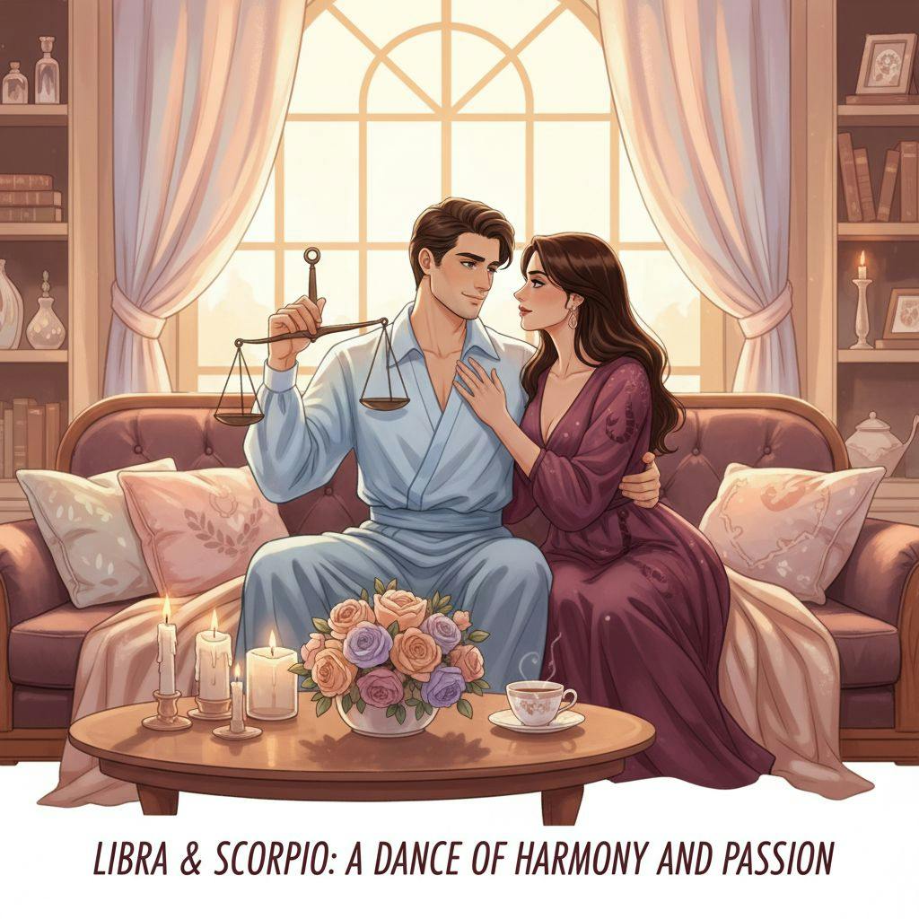 Beautiful illustration for Zodiac Libra and Scorpio