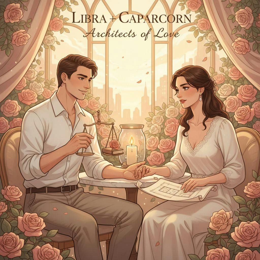 Beautiful illustration for Zodiac Libra and Capricorn
