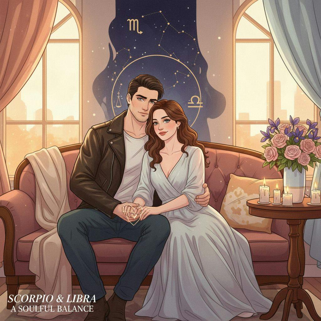 Beautiful illustration for Zodiac Scorpio and Libra