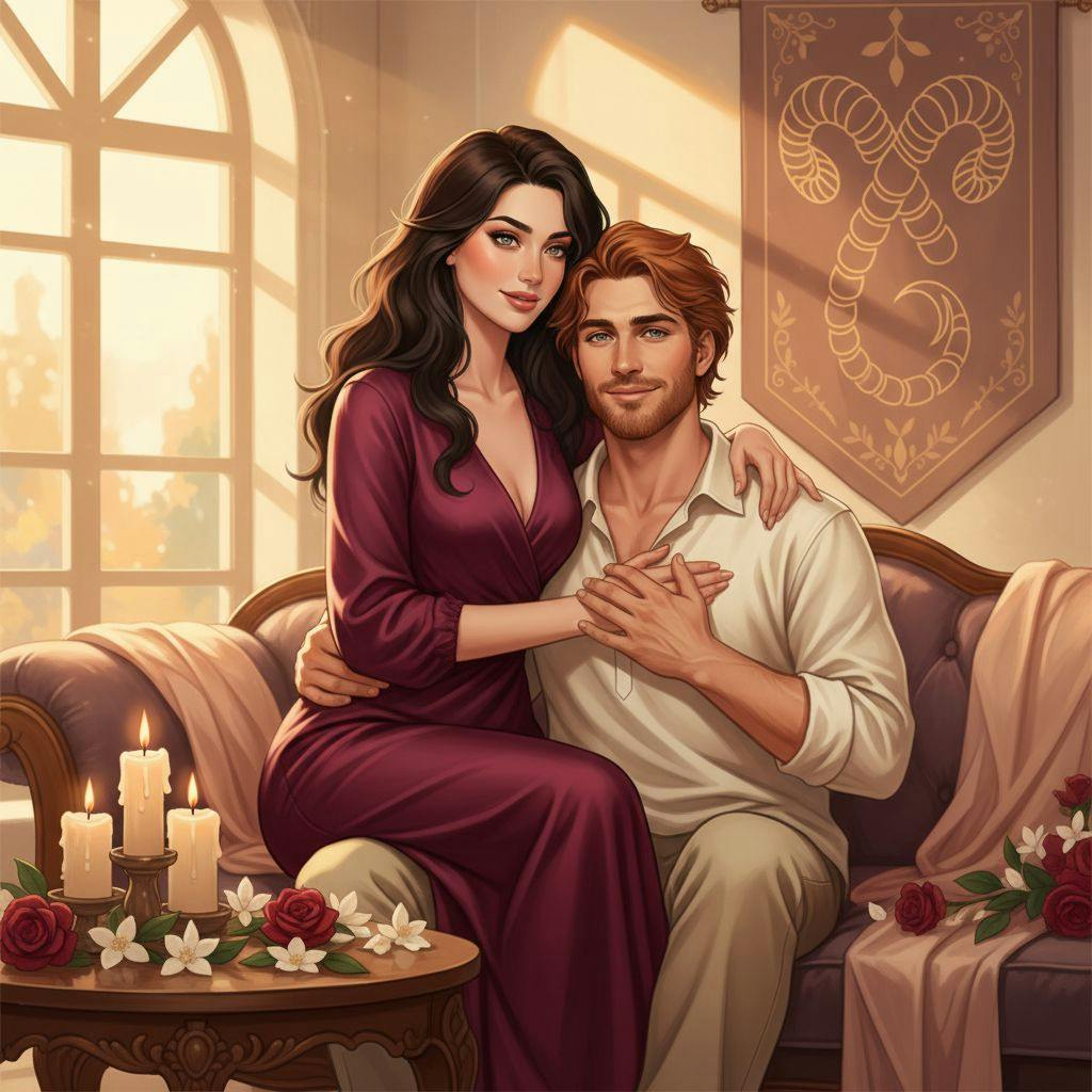 Beautiful illustration for Zodiac Scorpio and Aries