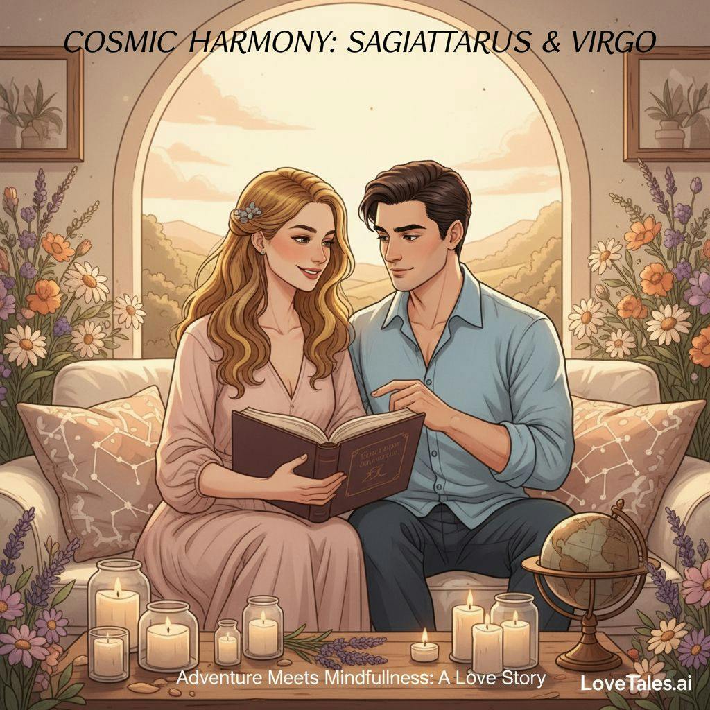 Beautiful illustration for Zodiac Sagittarius and Virgo