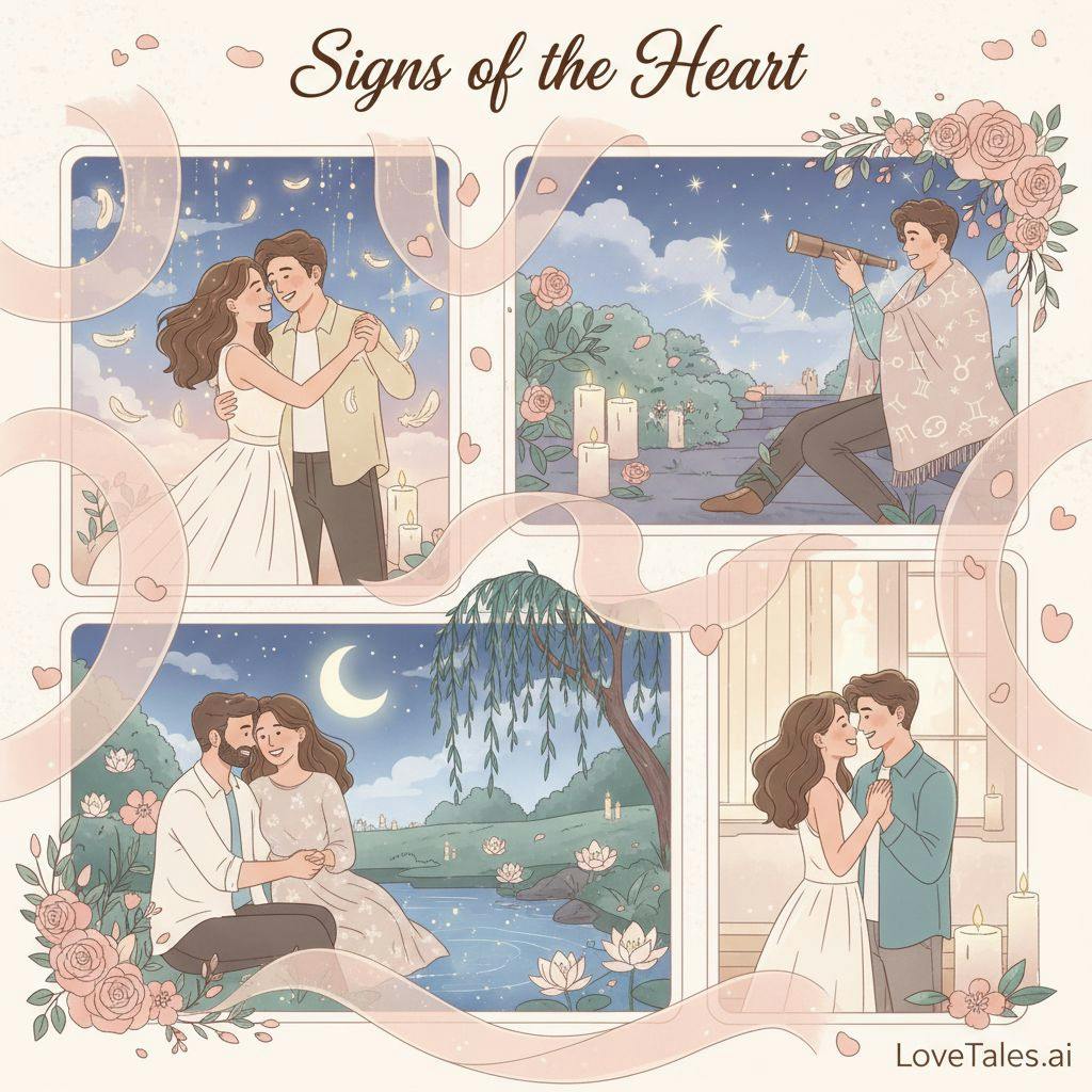 Beautiful illustration for Signs of compatibility for zodiac signs