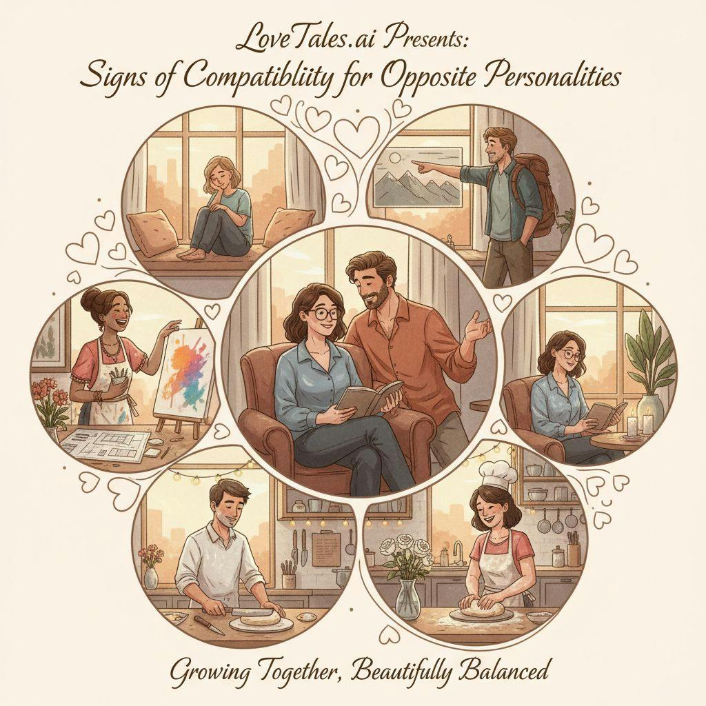 Beautiful illustration for Signs of compatibility for opposite personalities