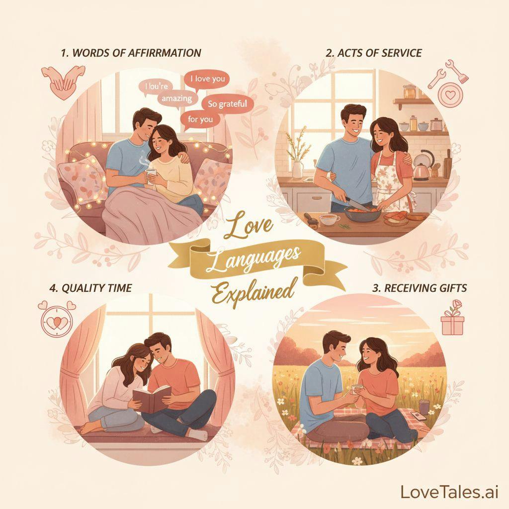 Beautiful illustration for Love languages explained