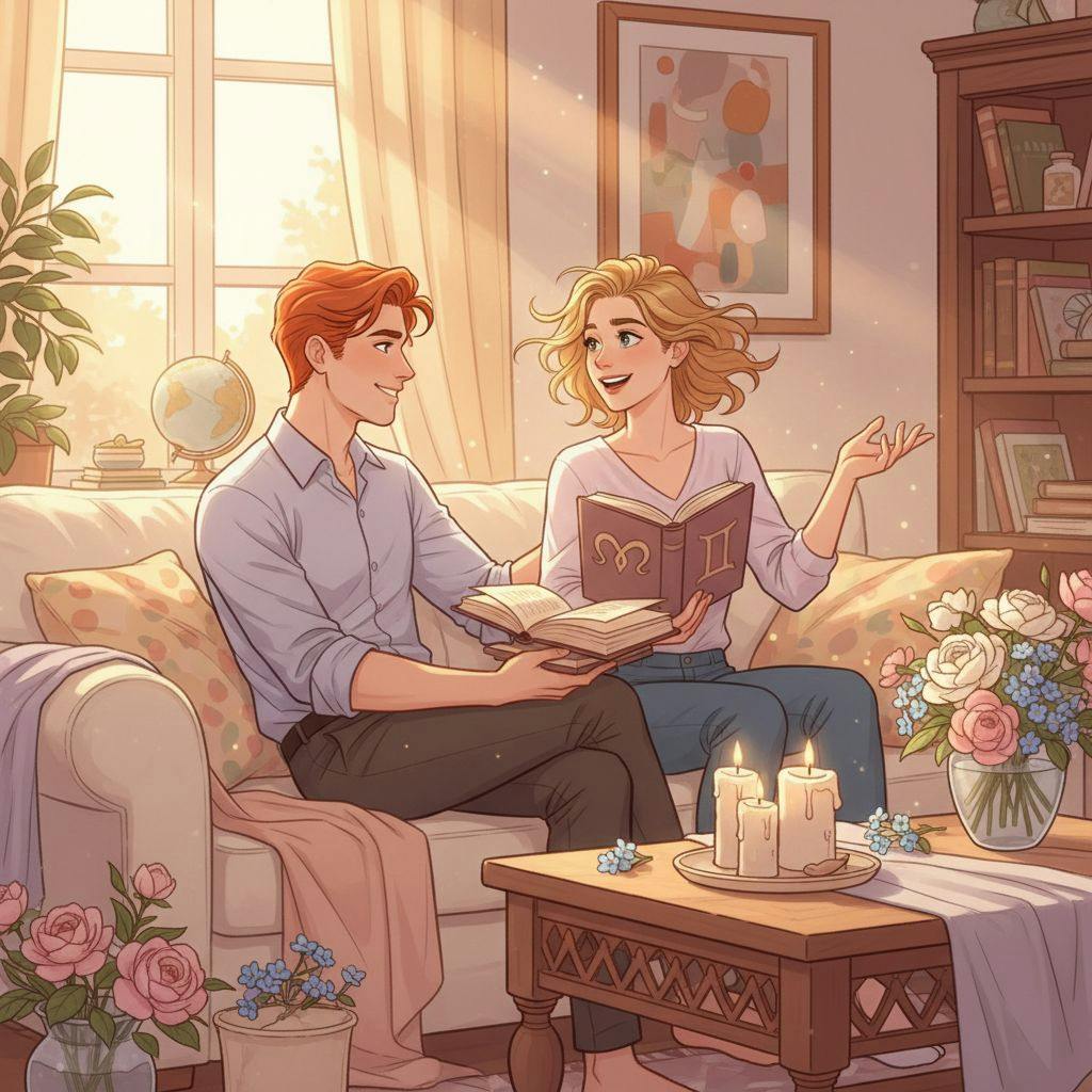 Beautiful illustration for Zodiac Aries and Gemini
