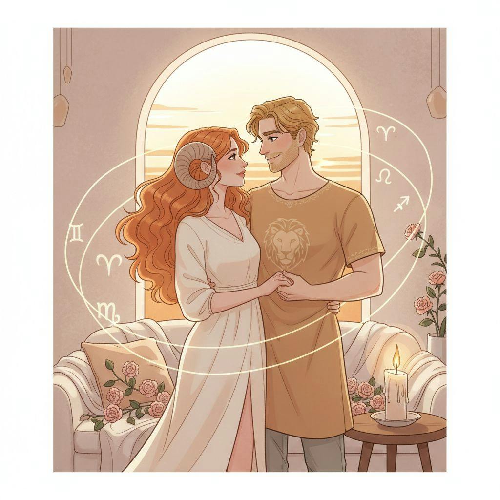 Beautiful illustration for Zodiac Aries and Leo