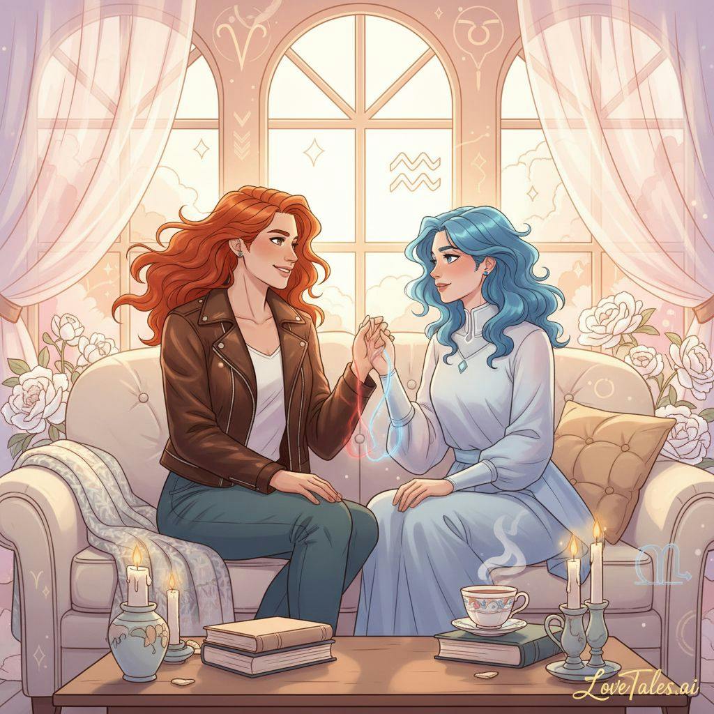 Beautiful illustration for Zodiac Aries and Aquarius
