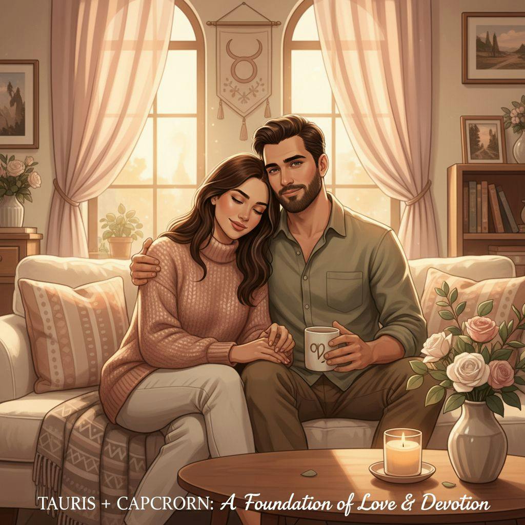 Beautiful illustration for Zodiac Taurus and Capricorn