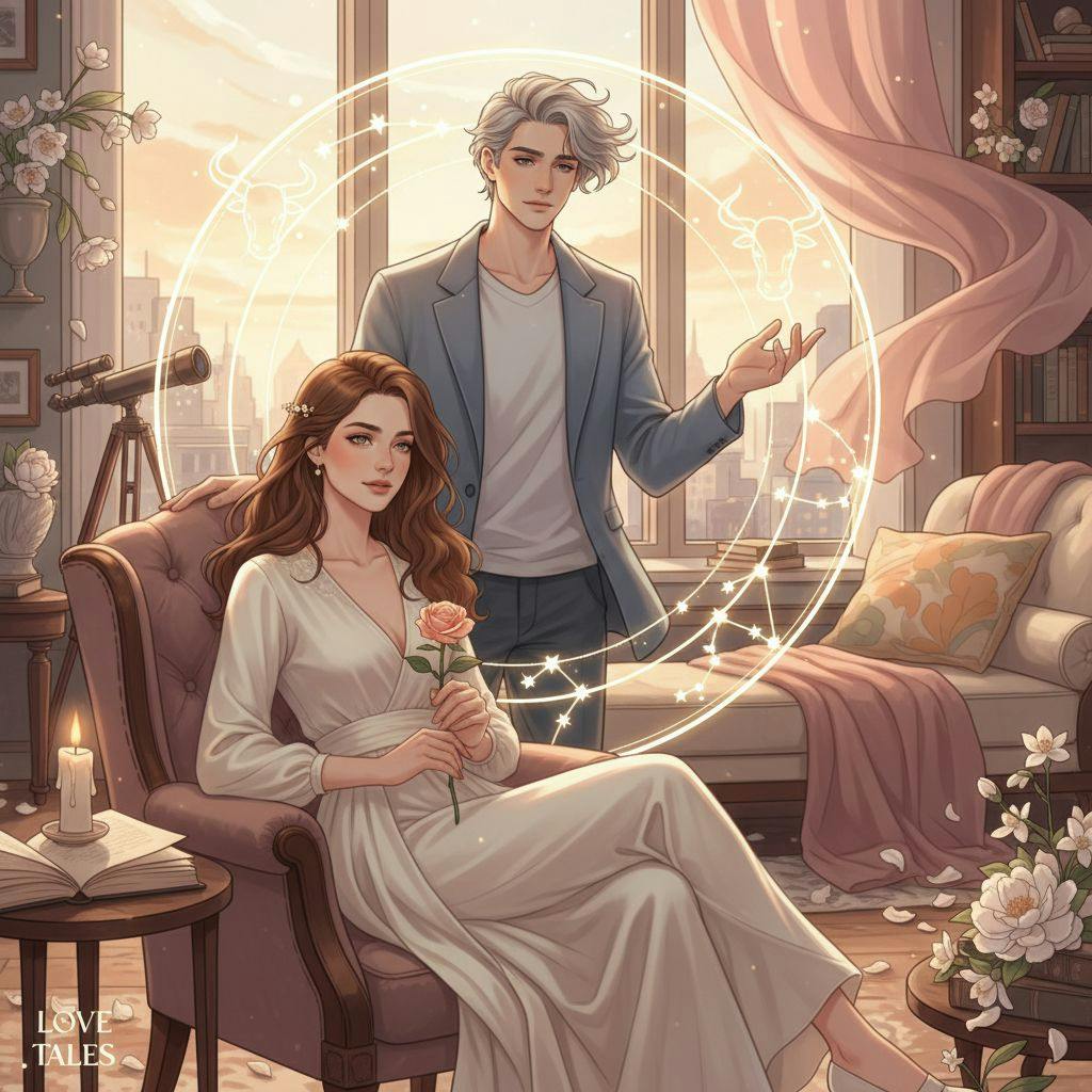 Beautiful illustration for Zodiac Taurus and Aquarius