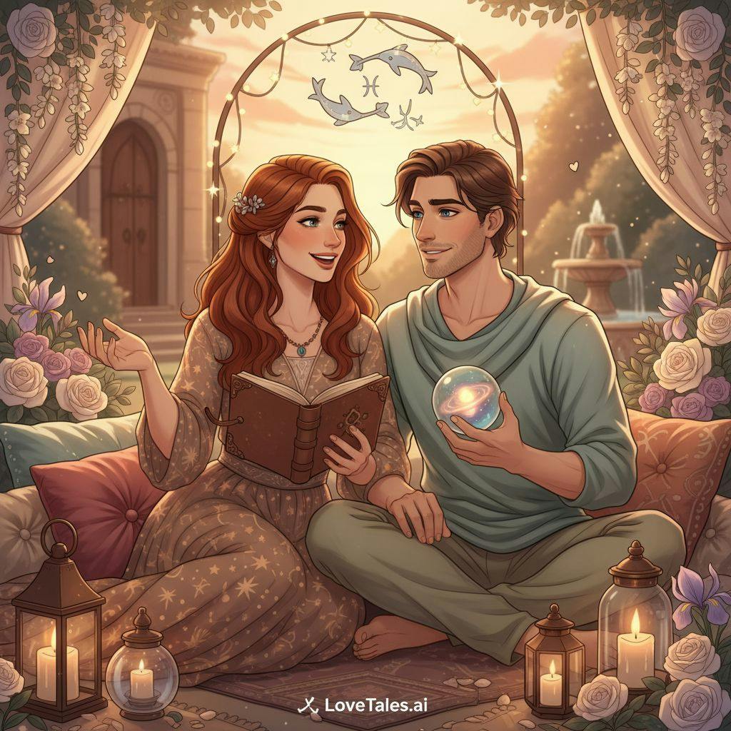 Beautiful illustration for Zodiac Sagittarius and Pisces