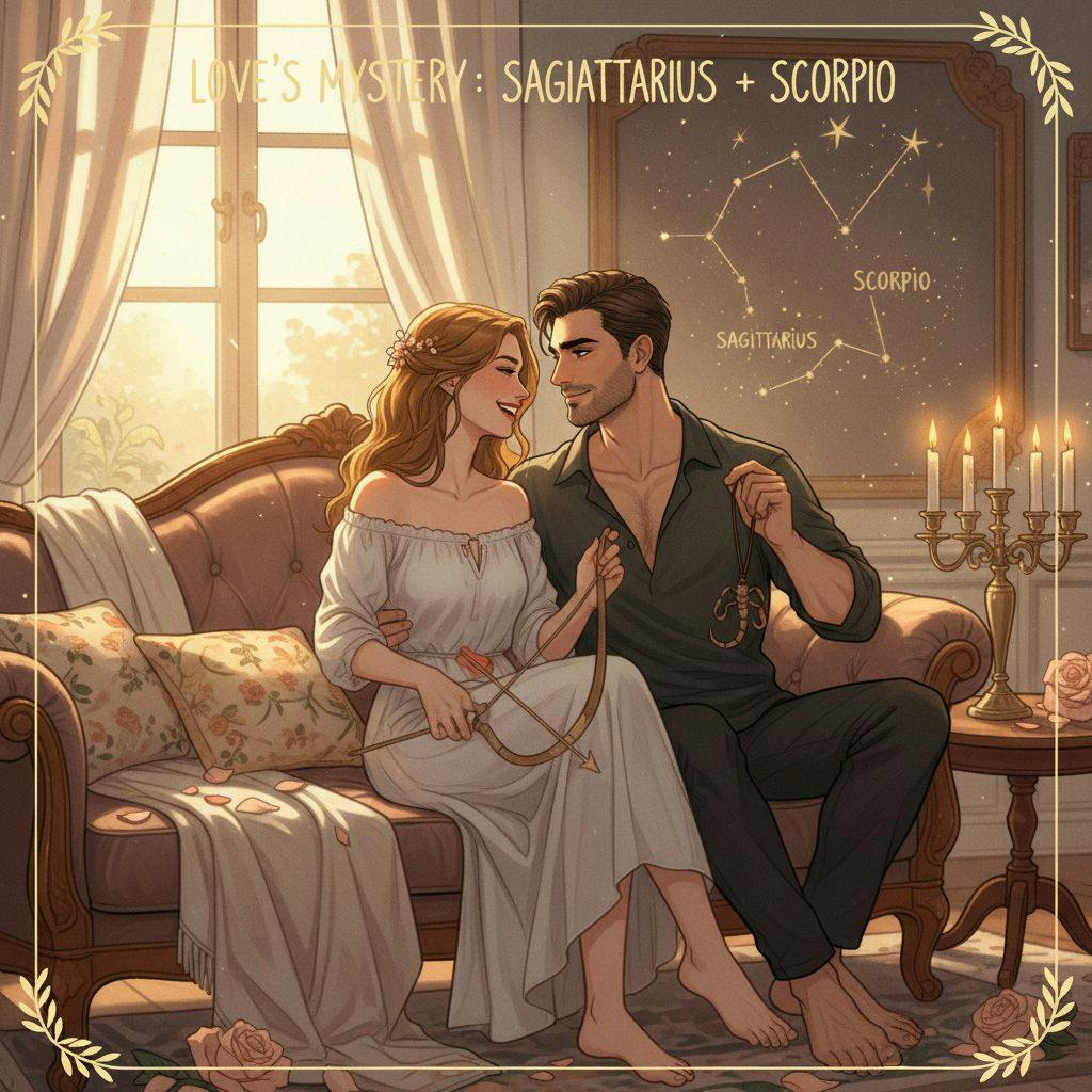 Beautiful illustration for Zodiac Sagittarius and Scorpio
