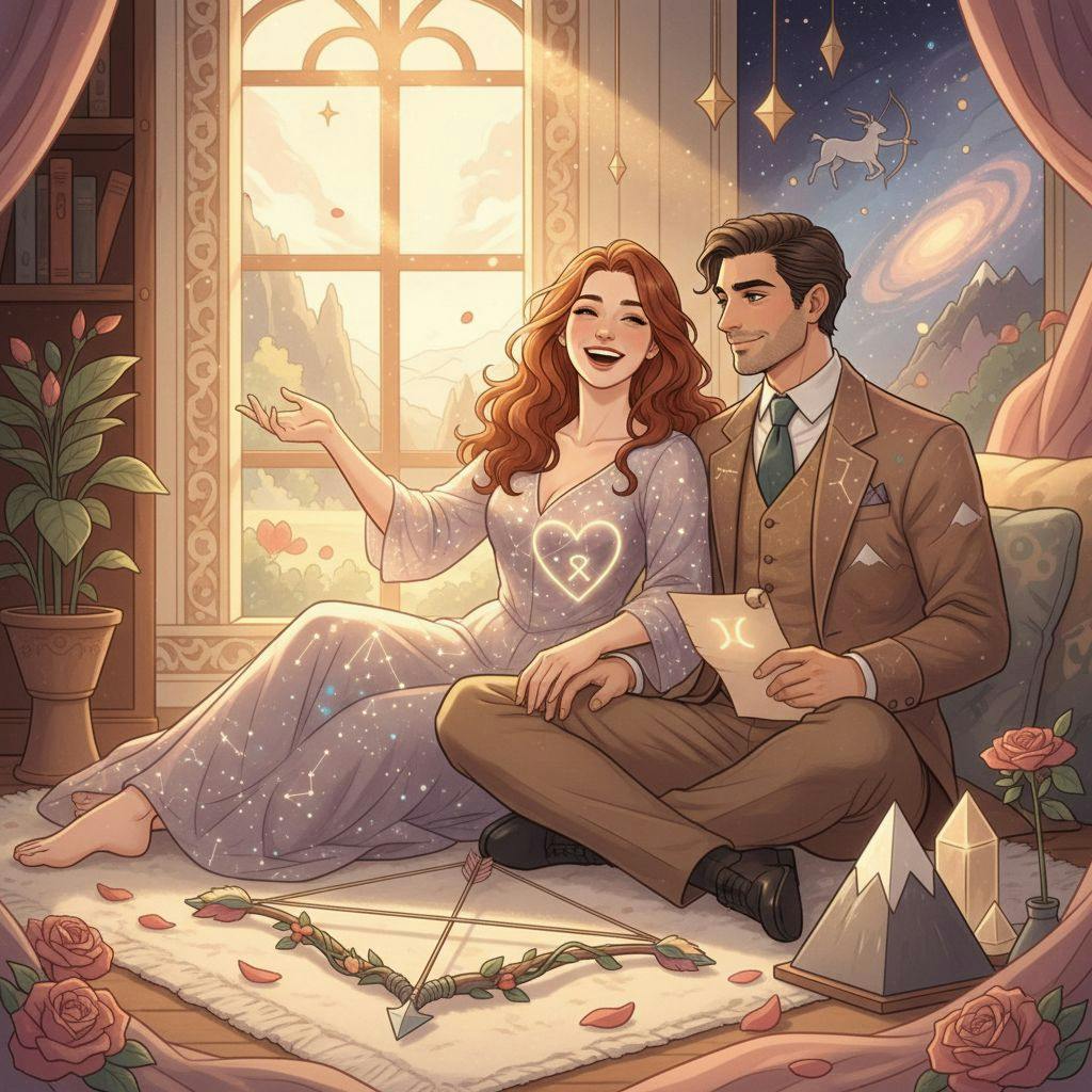 Beautiful illustration for Zodiac Sagittarius and Capricorn