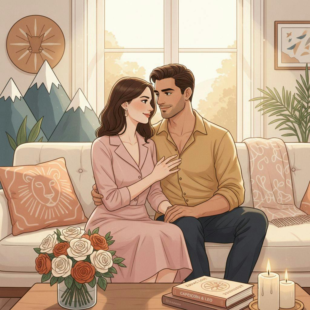 Beautiful illustration for Zodiac Capricorn and Leo