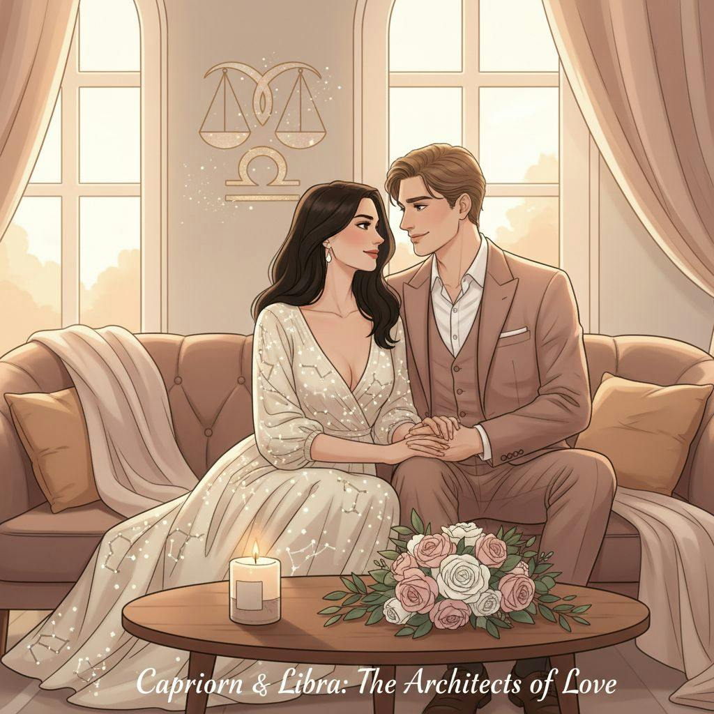 Beautiful illustration for Zodiac Capricorn and Libra