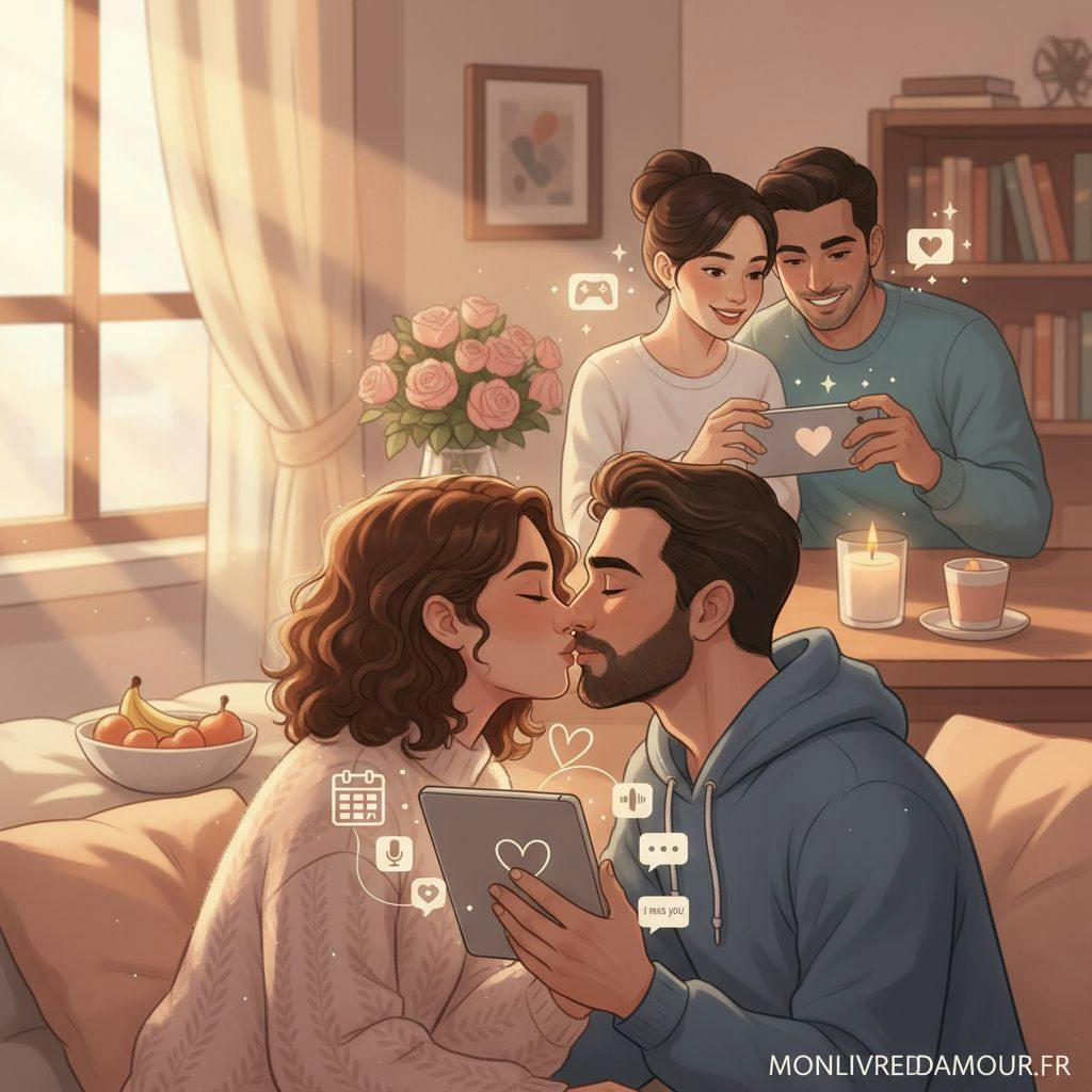 Beautiful illustration for apps for long distance couples