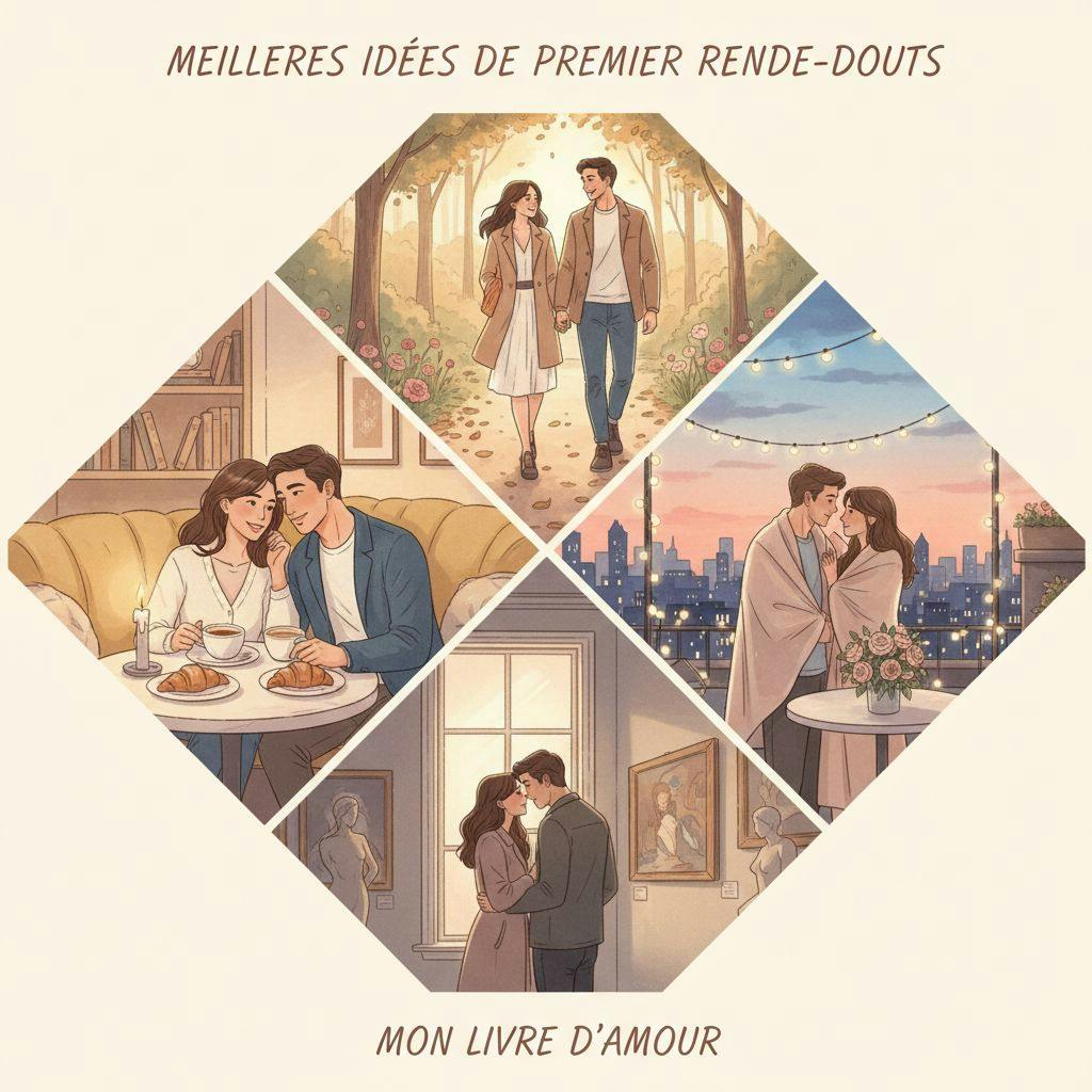 Beautiful illustration for best first date ideas