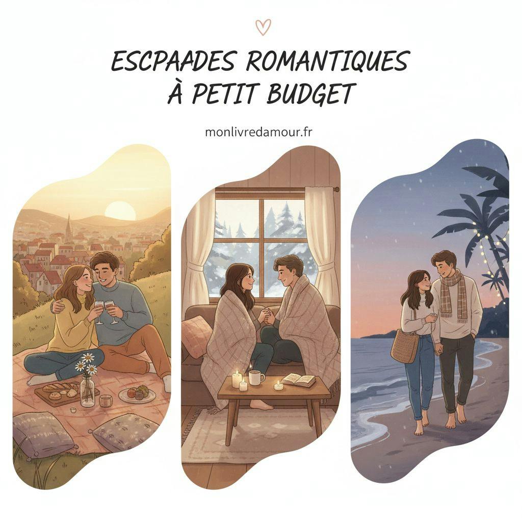 Beautiful illustration for cheap trips for couples