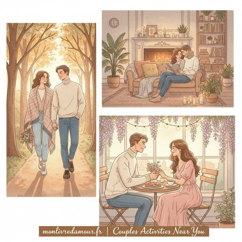 Beautiful illustration for couples activities near me