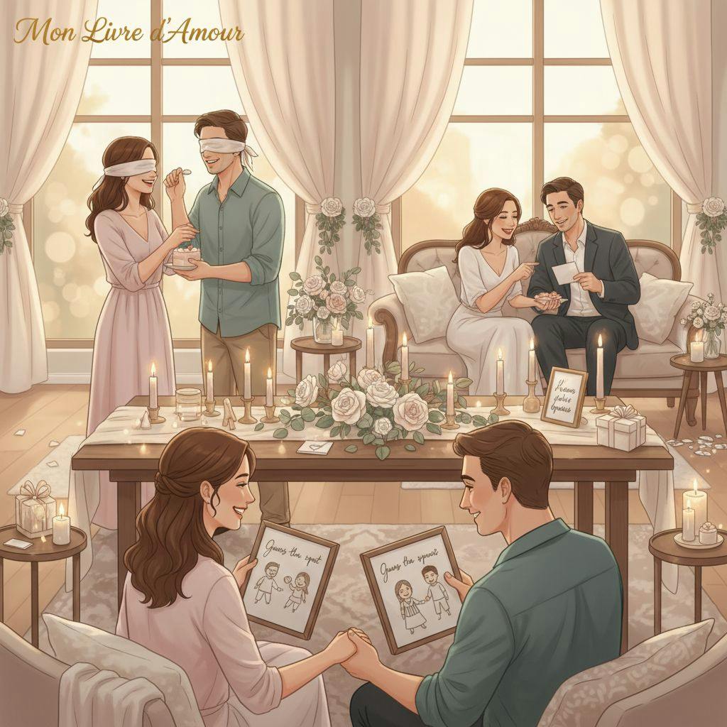 Beautiful illustration for couples wedding shower games