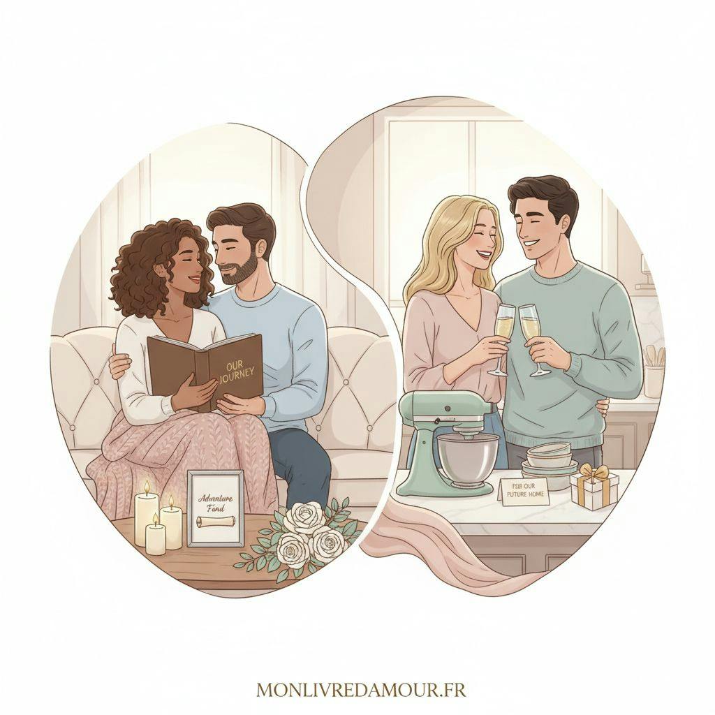 Beautiful illustration for engagement gifts for couple