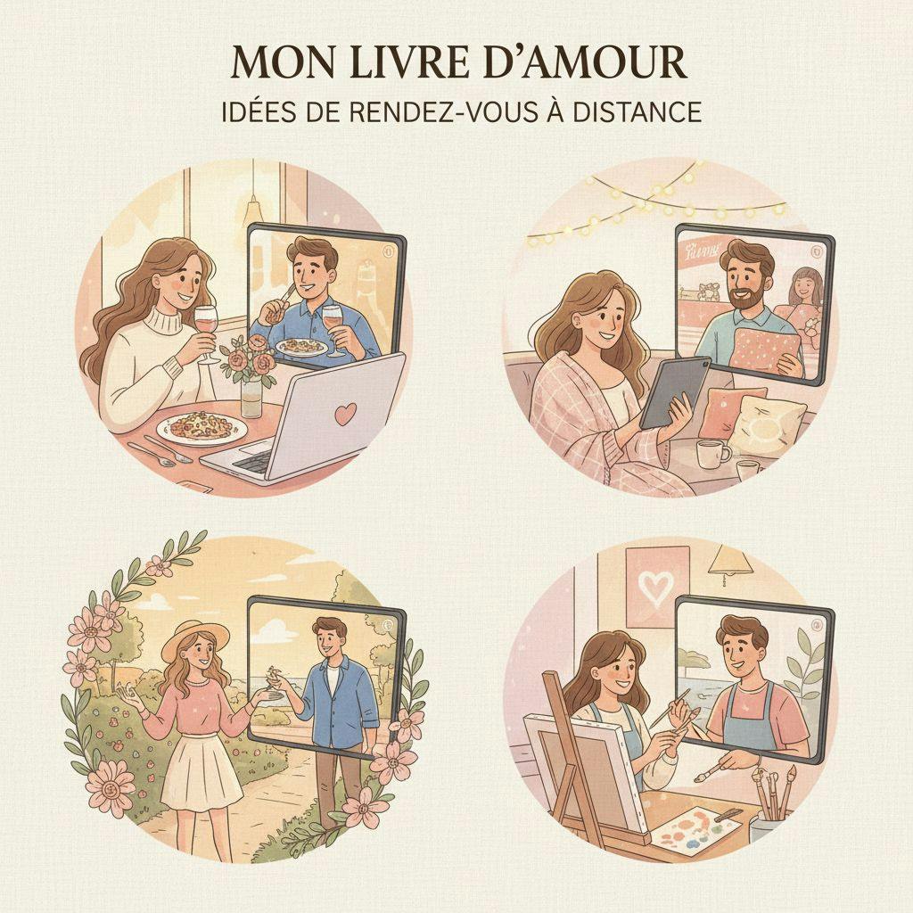 Beautiful illustration for long distance date ideas