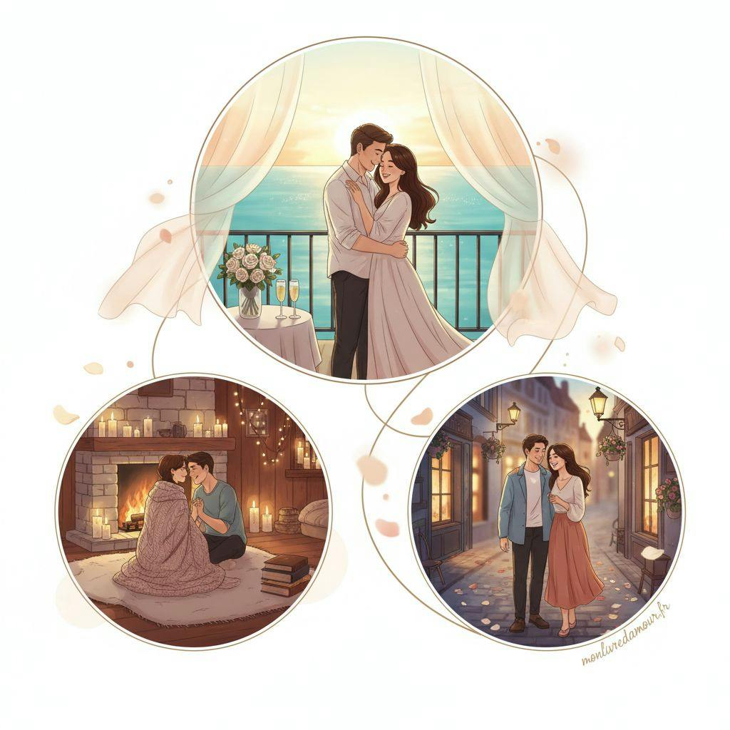 Beautiful illustration for romantic getaways