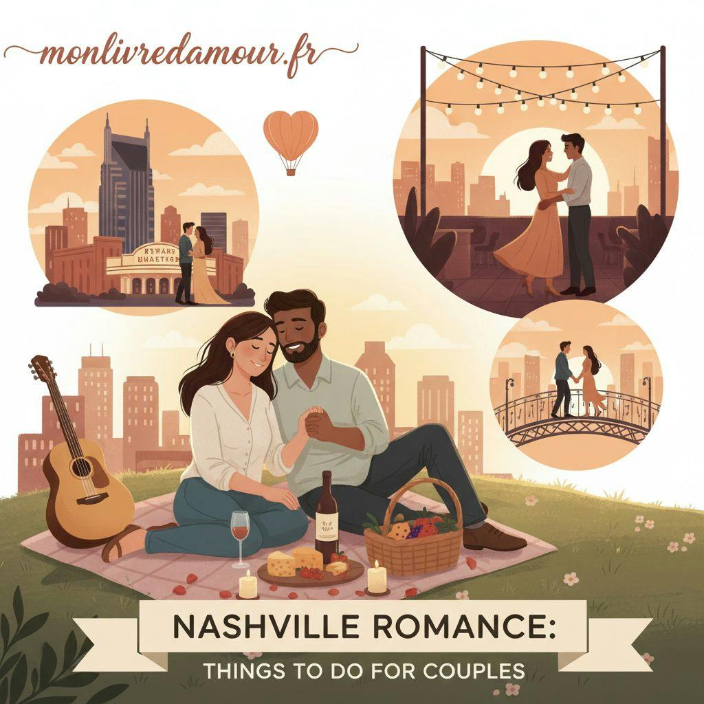 Beautiful illustration for things to do in nashville, tennessee for couples