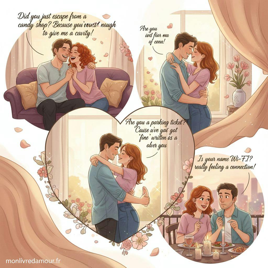 Beautiful illustration for nasty pickup lines
