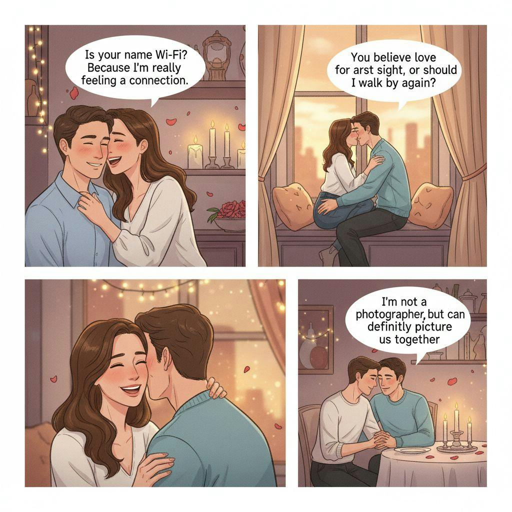 Beautiful illustration for dirty pickup lines