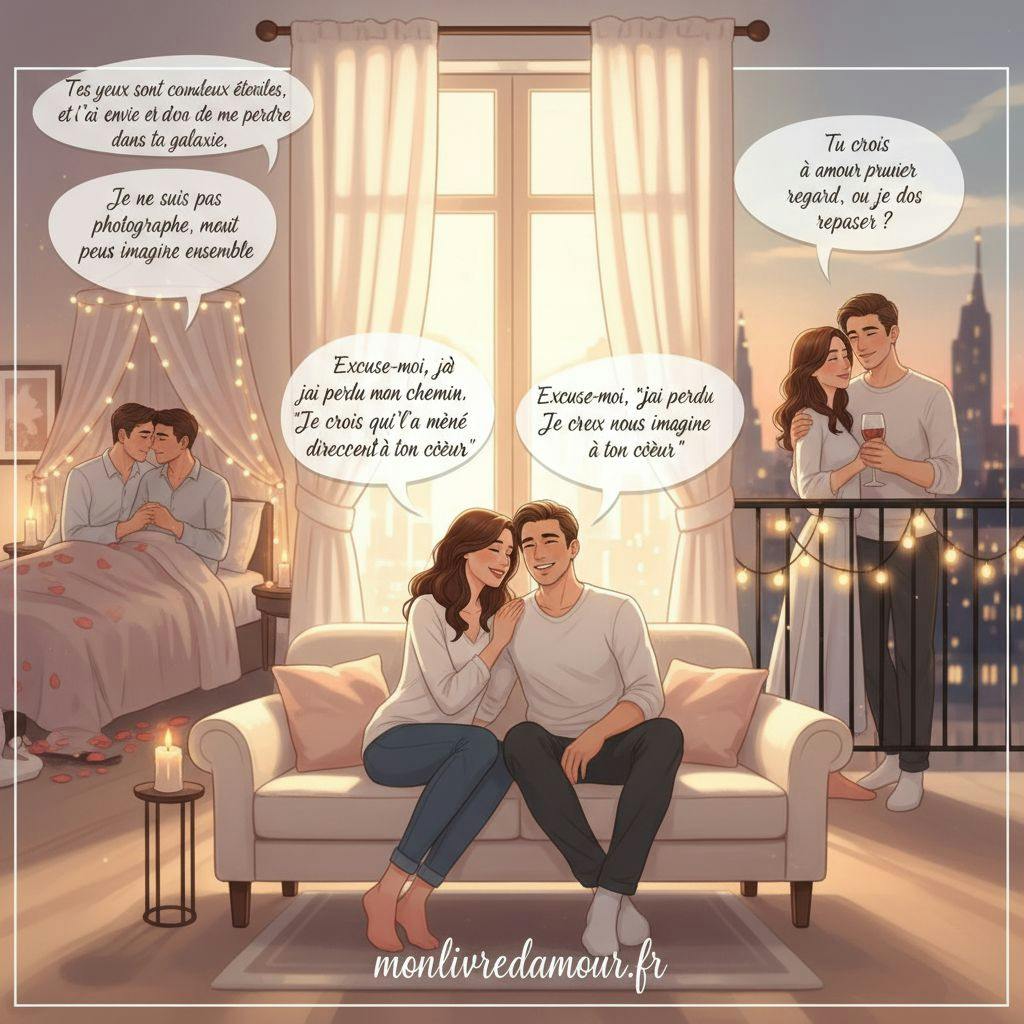 Beautiful illustration for sexual pickup lines