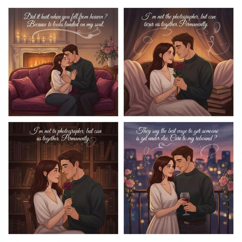 Beautiful illustration for dark pickup lines