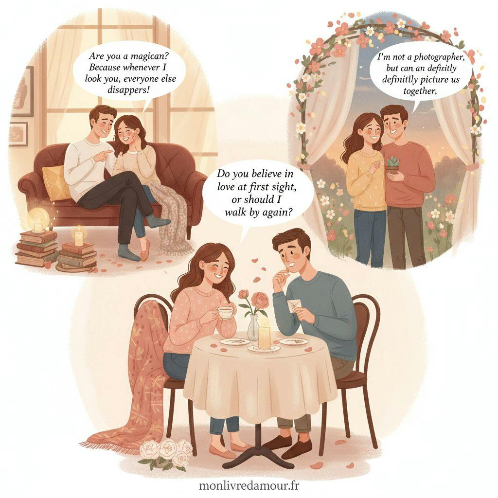 Beautiful illustration for horrible pickup lines